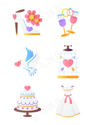 精美七夕情人节图标可商用元素