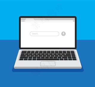 打开屏幕上的笔记本电脑和互联网浏览器窗口。