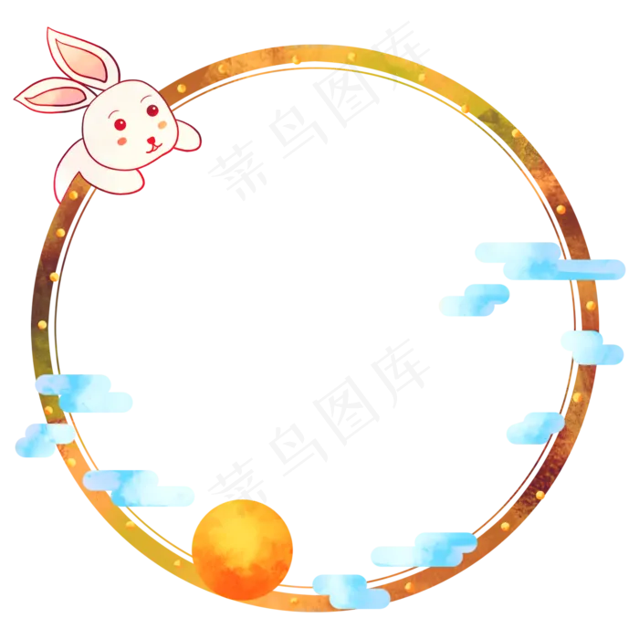 小兔子月亮边框(2000X2000(DPI:300))psd模版下载