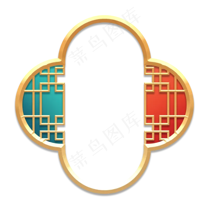 2021新年国潮风创意边框(2000X2000(DPI:300))psd模版下载