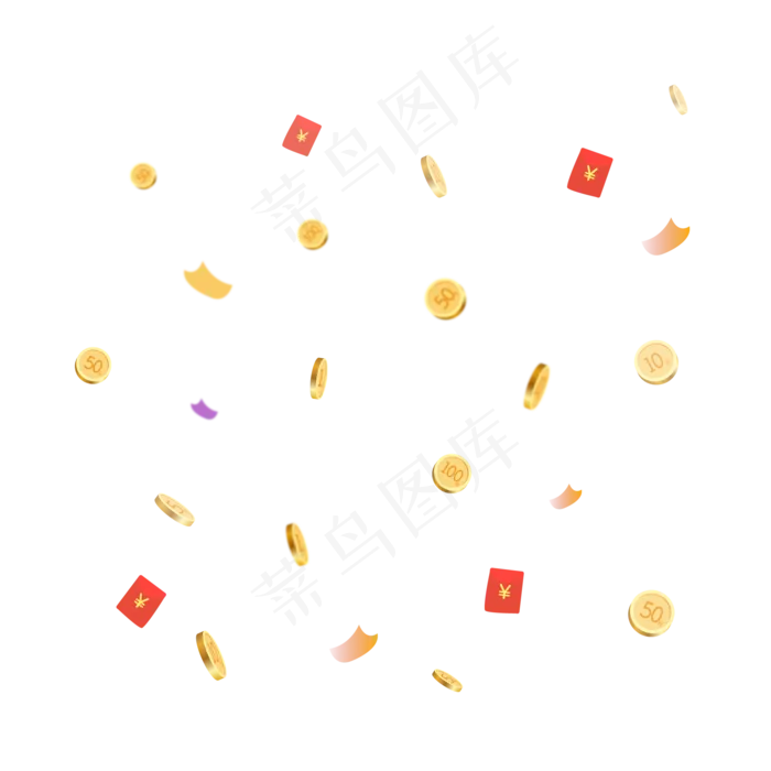 漂浮电商红包金币(2000X2000(DPI:300))ai矢量模版下载