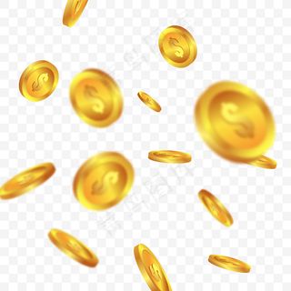 金币雨落透明背景