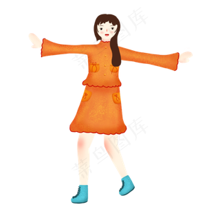 立冬保暖手绘卡通可爱女孩