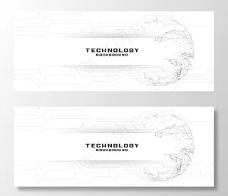 带线路的数字技术旗帜banner