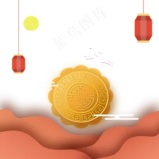 中秋节兔子跳月饼