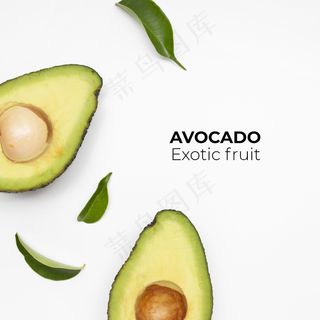 鳄梨集孤立在白色表面
