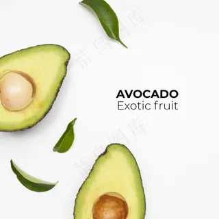 鳄梨集孤立在白色表面