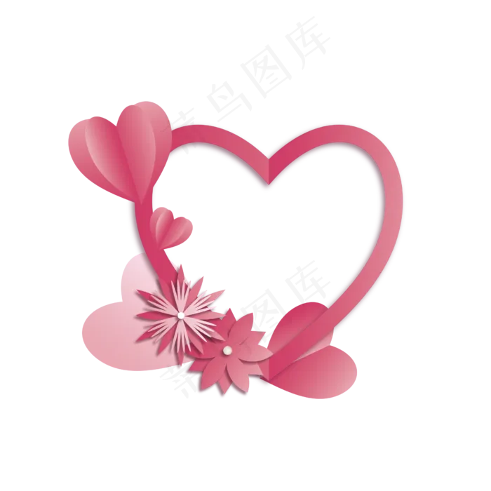 七夕爱心花朵边框(2481*2481px 300 dpi )ai矢量模版下载