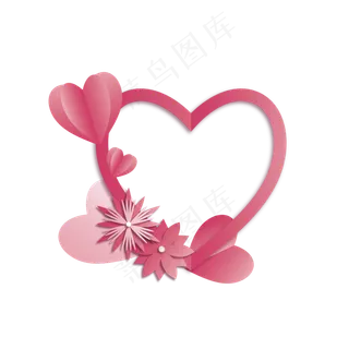 七夕爱心花朵边框