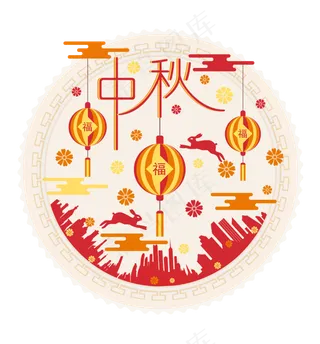 中秋节八月十五包装城市