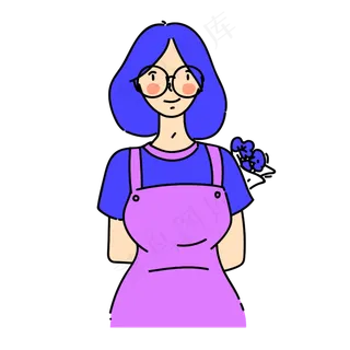 小清新手绘七夕表白的女孩