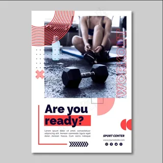 带有照片的体育中心宣传单,DM传单模板