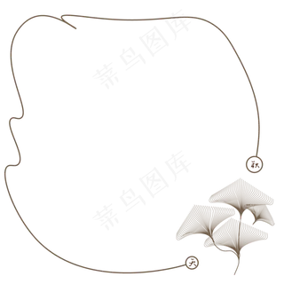 秋天主题银杏叶边框