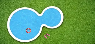 夏天草坪泳池写实banner