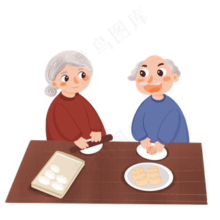 立冬节气包饺子人物