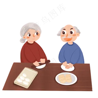 立冬节气包饺子人物