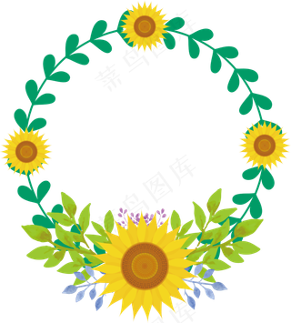 卡通向日葵矢量图下载