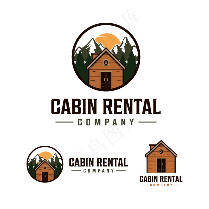 带景观的客舱租赁标志