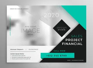 现代绿松石几何商务手册模板