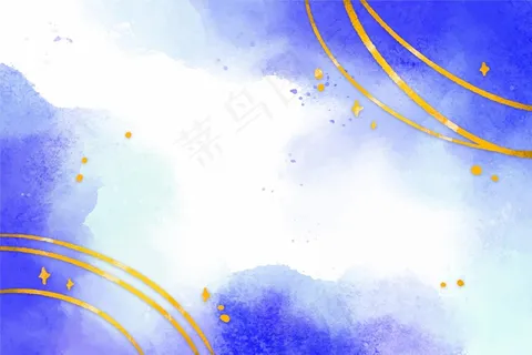 水彩背景与黄金箔缩放