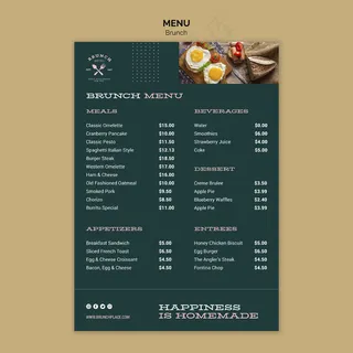 带有早午餐主题的菜单模板