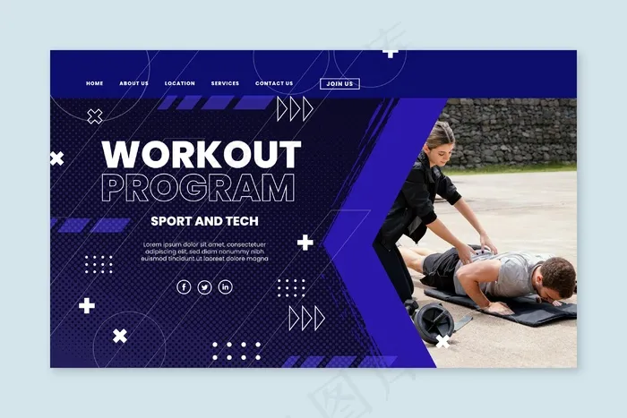 运动与科技登录页eps,ai矢量模版下载