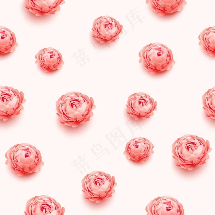 矢量无缝模式与粉红色牡丹花。粉色牡丹花背景。可作为贺卡或婚礼背景eps,ai矢量模版下载