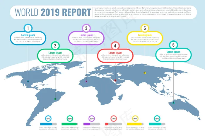 世界地图信息图eps,ai矢量模版下载