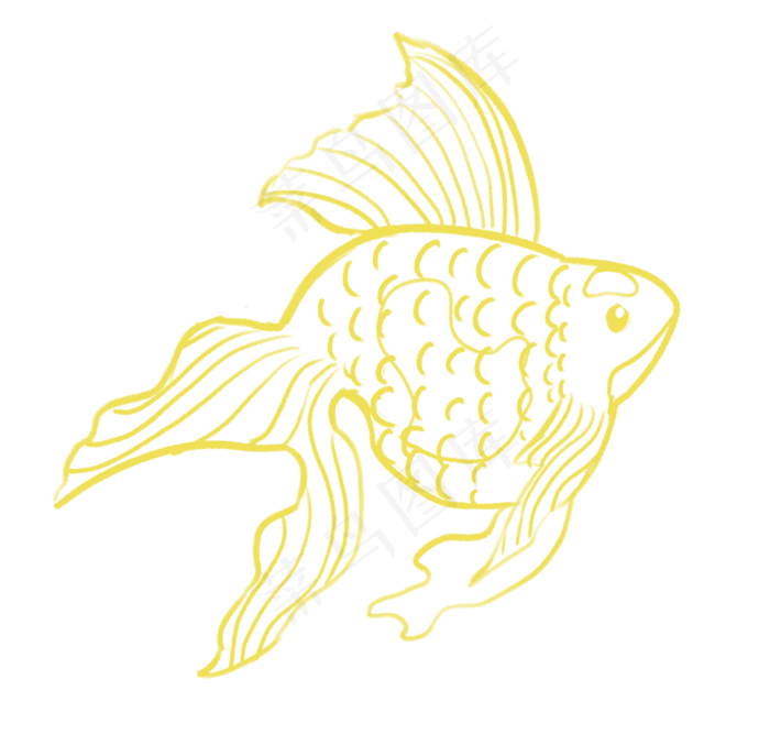 金色小鱼(1094X1058(DPI:300))psd模版下载