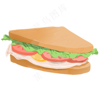 三明治食物夹心简单蔬菜肉片