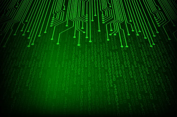 绿色二进制网络电路未来技术概念背景eps,ai矢量模版下载