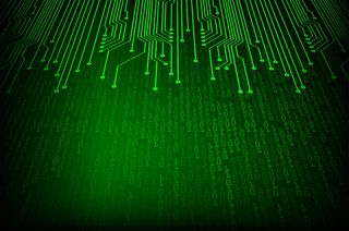 绿色二进制网络电路未来技术概念背景