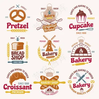 面粉制品复古风格标志