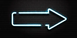 矢量真实感孤立霓虹灯箭头符号