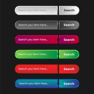 集现代和专业的网站和用户界面搜索栏输入和提交按钮与闪亮的梯度效果三维