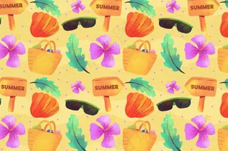 水彩画夏季背景