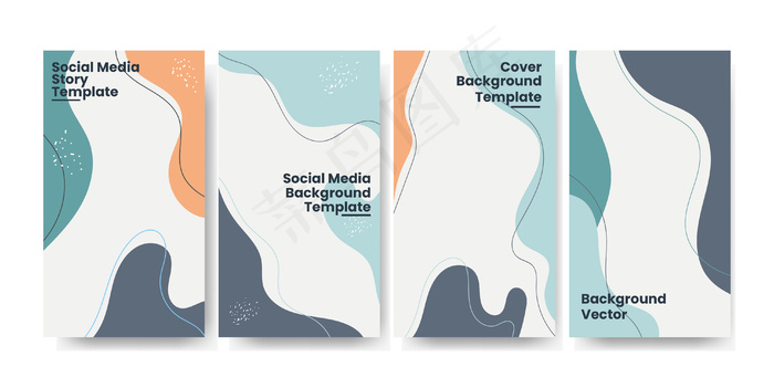 具有抽象背景的时尚社交媒体故事