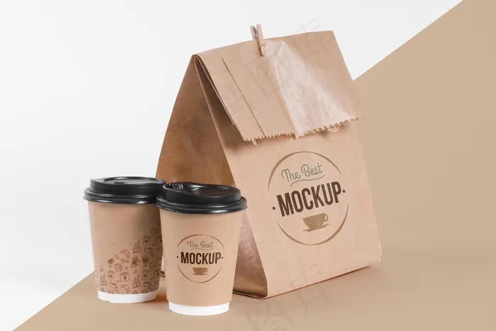 纸袋概念模型样机psd模版下载