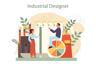 工业er概念。艺术家创造现代环境对象。产品可用性，制造开发。