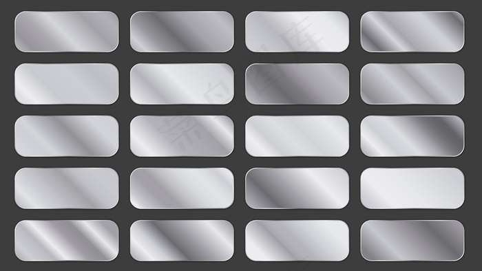 一包银色渐变面板eps,ai矢量模版下载