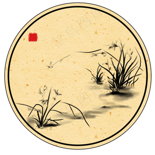 中国风水墨梅花电商边框