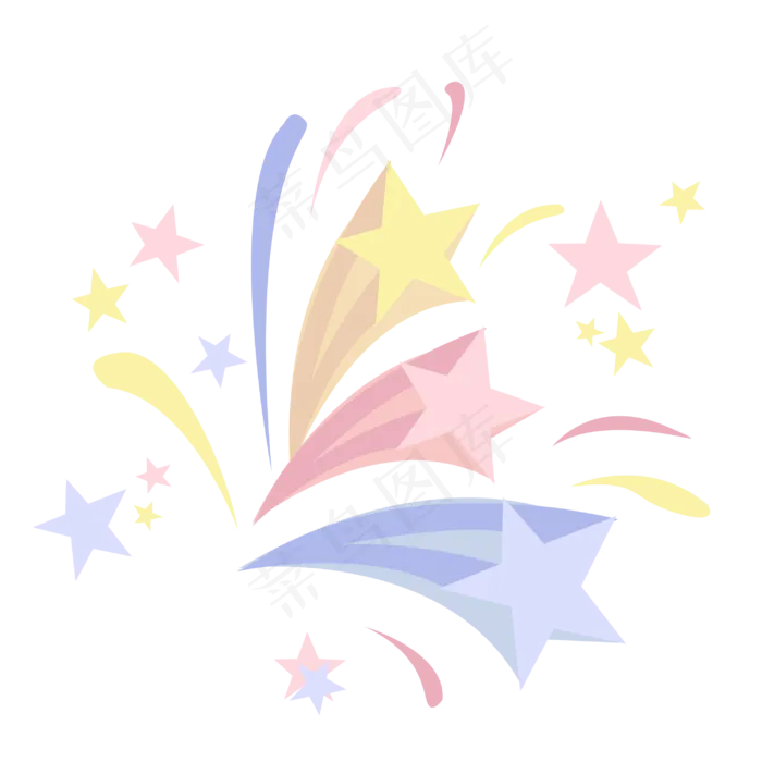 手绘彩色儿童节装饰礼花(3000X3000(DPI:300))psd模版下载