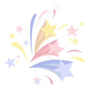 手绘彩色儿童节装饰礼花