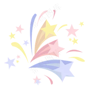 手绘彩色儿童节装饰礼花