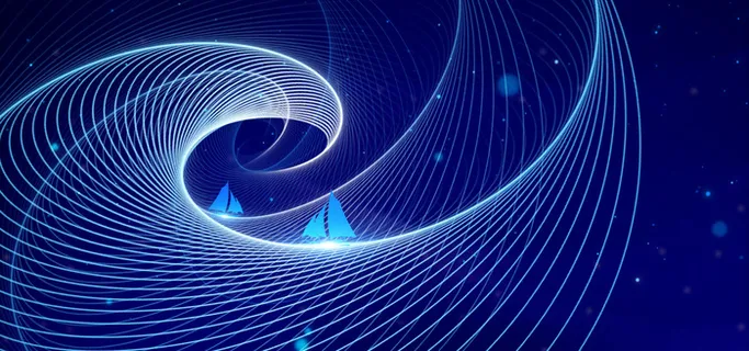 年会帆船蓝色商务简约