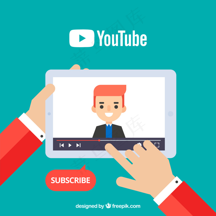 平面设计的Youtube播放器