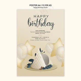 生日快乐海报模板