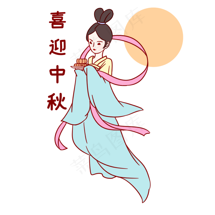 嫦娥喜迎中秋表情包(2362X2362(DPI:300))psd模版下载