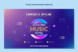 渐变半色调音乐节抽搐背景