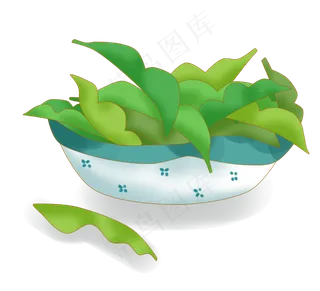 卡通手绘立秋四季豆小清新装饰P